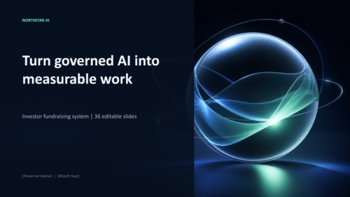 AI startup pitch deck planning system with fundraising, traction and financial model slides