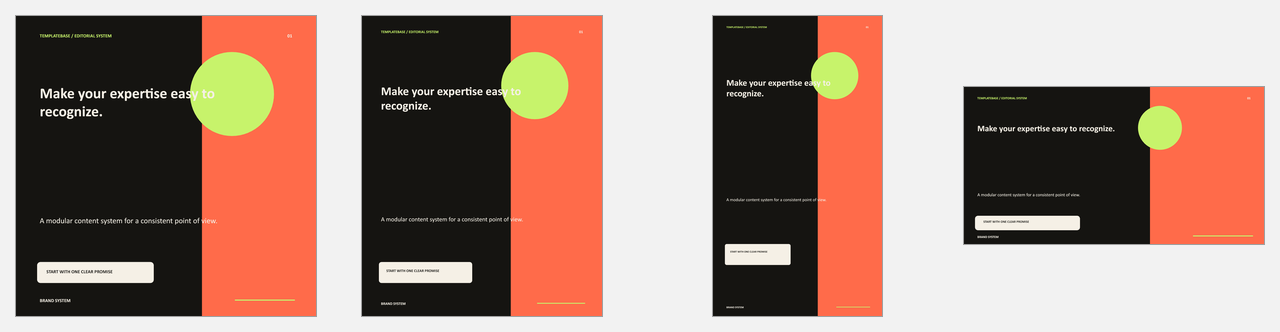 Social media templates in square, portrait, story and landscape formats