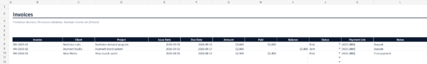 05-invoice-tracker Freelancer invoice tracker with payment status, revenue and expenses