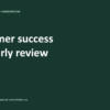 Customer success QBR PowerPoint template cover for a quarterly customer review