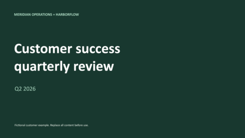 Preview_Cover Customer success QBR PowerPoint template cover for a quarterly customer review