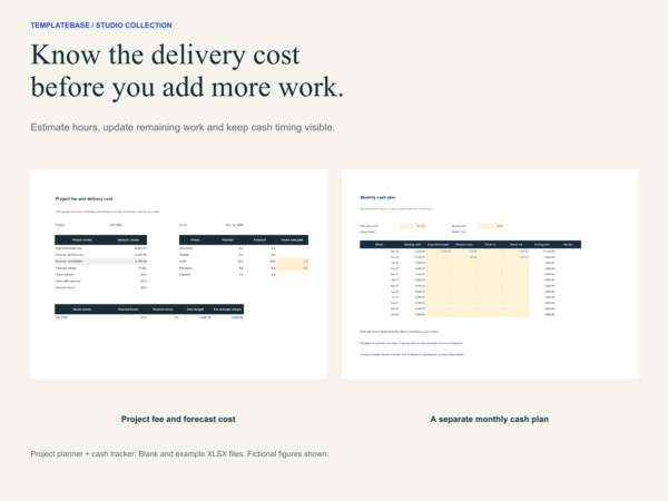 Studio Project Profit and Cash Planner